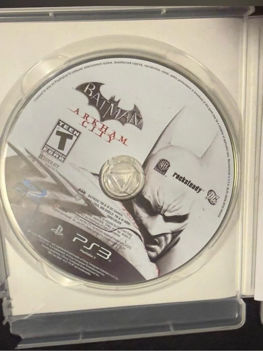 adidas Black and White Batman Arkham City PS3 Game Disc